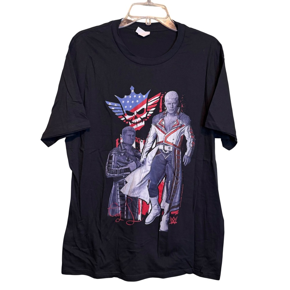 NWOT Zuni Men WWE Cody Rhodes American Nightmare Wrestling Graphic Shirt Black L